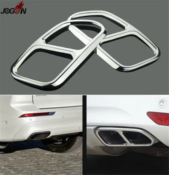 

Rear Tail Dual Exhaust End Pipe Muffler Tip Trim Cover For Volvo XC60 2009-2016 Stainless Steel