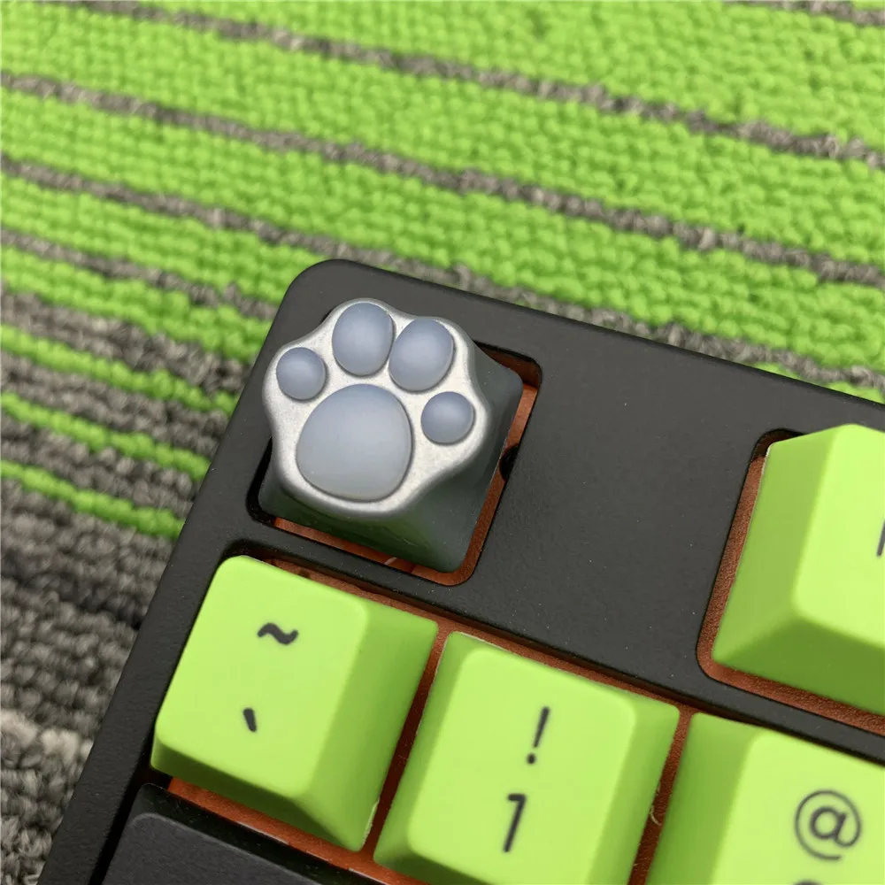 DF aluminio y silicona Kitty Paw artesanal Keycap cat pad совместимый с прерывателями Cherry MX Metal Keycap