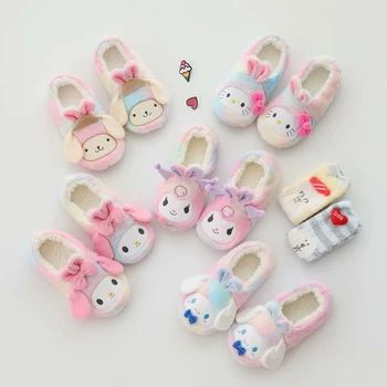 

Sanrio Hello Kitty My Melody Cinnamoroll Pompompurin Kuromi Slippers Flip Flop for Women Girls Indoor Plush Cotton Slipper Shoes