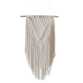 

Wall Hanging Macrame Curtain Bohemian Hand Woven Tapestry Perfect Door Curtain Macrame for Bedroom Decoration 40 x 80cm