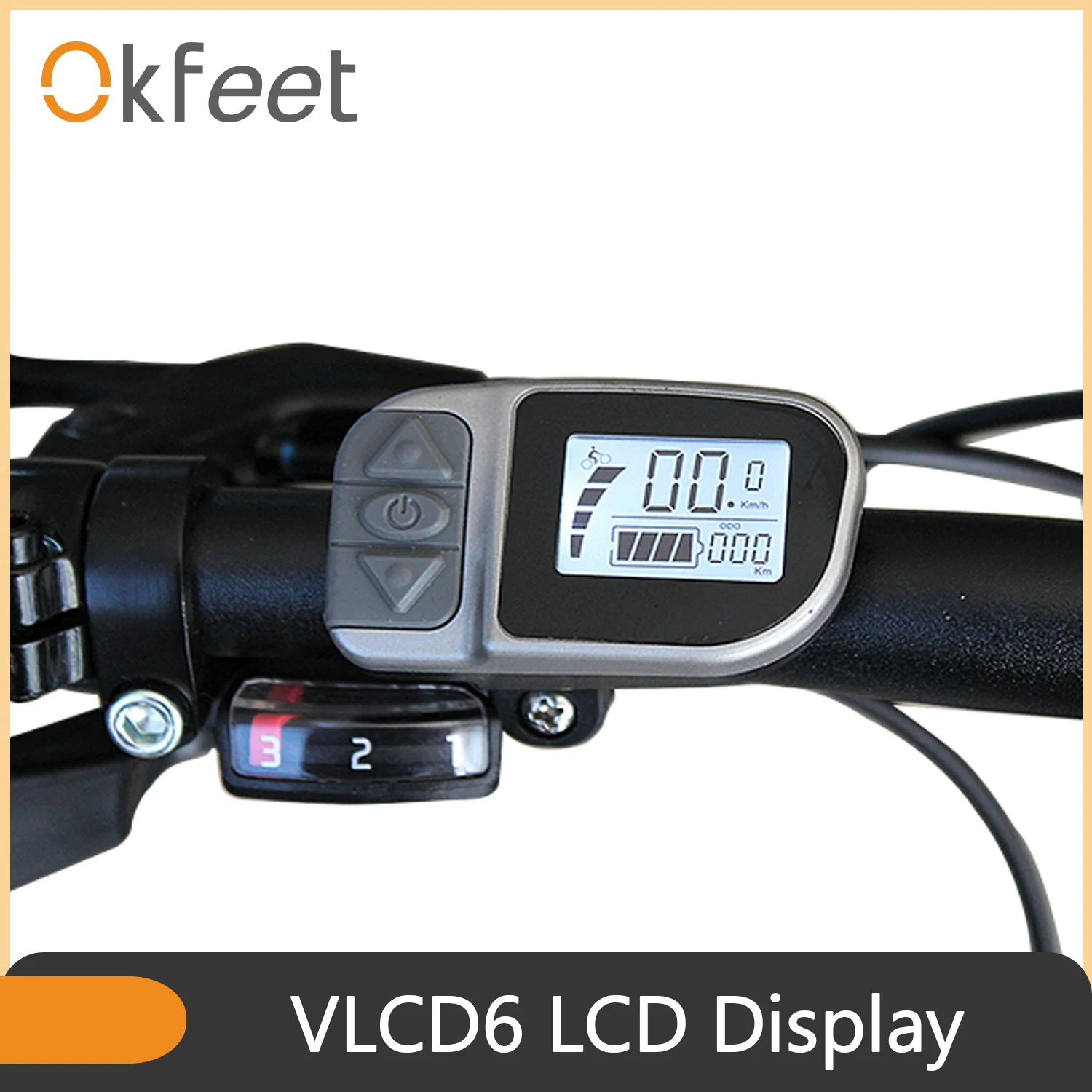 Okfeet VLCD6 LCD Display Voor TONGSHENG EBike Mid Drive Motor TSDZ2 Kit