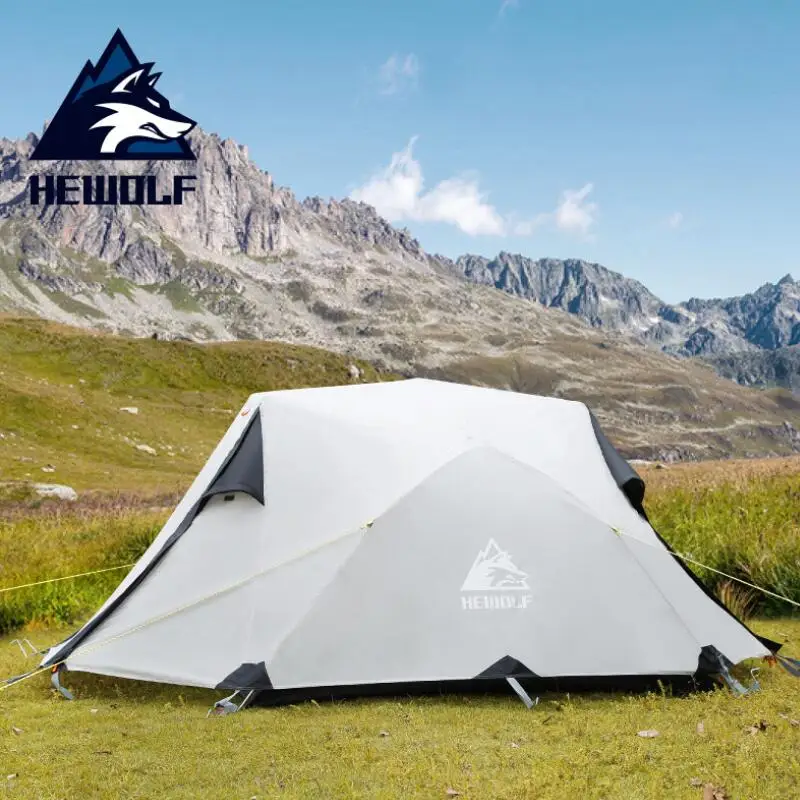 

Hewolf Rain-proof Tow Person Double Decked Outdoor Camping Tent 7075 Aluminum Alloy Tent Pole Tent Portable Winter
