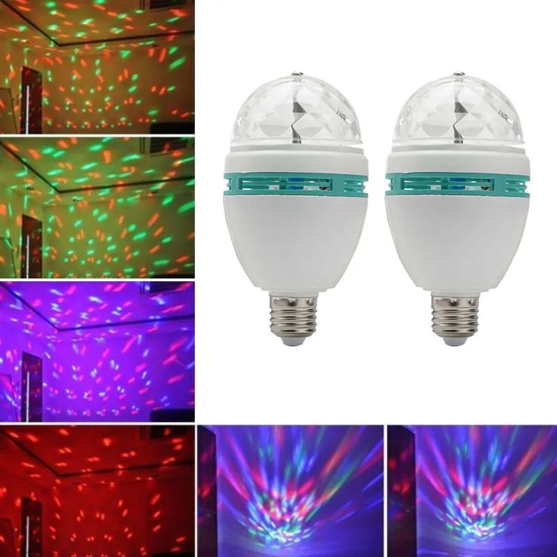 2 шт акриловый корпус+ PC абажур красочный вращающийся RGB светодиодный хрустальный шар лампа сценический светильник рождественские вечерние лампы для дома Diy Инструменты