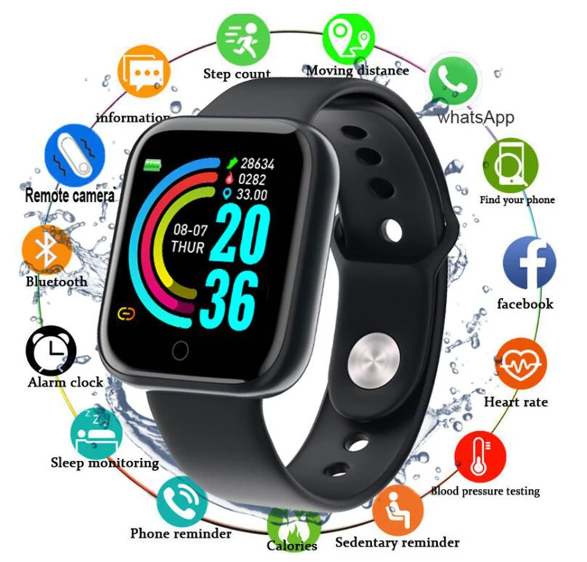 

Y68 Smart Watch Fitness Tracker Heart Rate Monitor Smartwatch Blood Pressure Monitor Smart Watch Smartwatch for ios Android