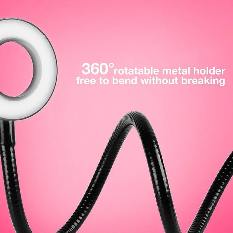  Selfie Ring Light Phone Holder Stand for Live Stream Makeup Bracket Clamp Clip On Desk LED Lamp SP9