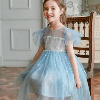 

3-12years Girl Princess Dress Lace Tulle Wedding Birthday Party Tutu Dress Pageant Children Clothing Kid Costumes Girl Dresses