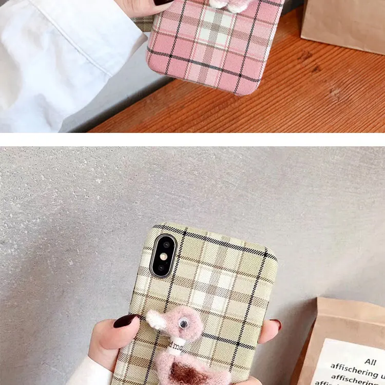 Сетка в полоску сетчатый тканевый чехол для телефона s для Iphone 7Plus 11 Pro Max Xs Max Xr X 6 6S 8 Plus чехол с милым мультяшным рисунком задняя крышка