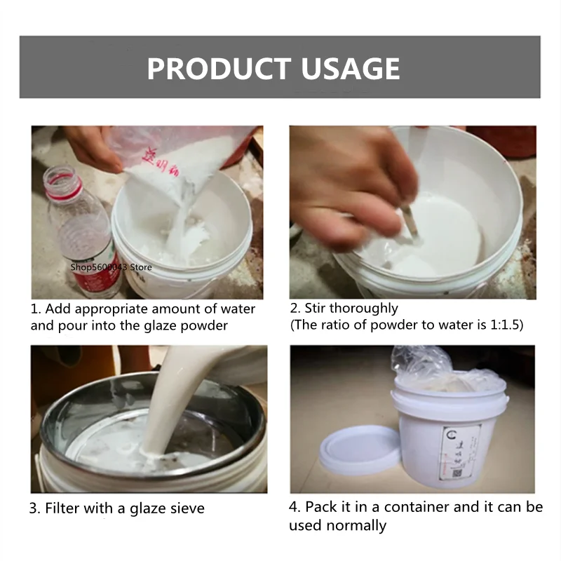 500g Ceramic Transparent Glaze Powder for Firing