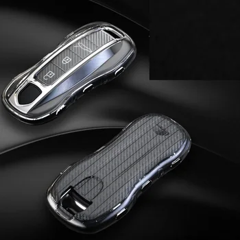 

Carbon style TPU full protect Key Shell Cover key case cover Key case For Porsche Panamera 2017-2020 Cayenne 2018-2020
