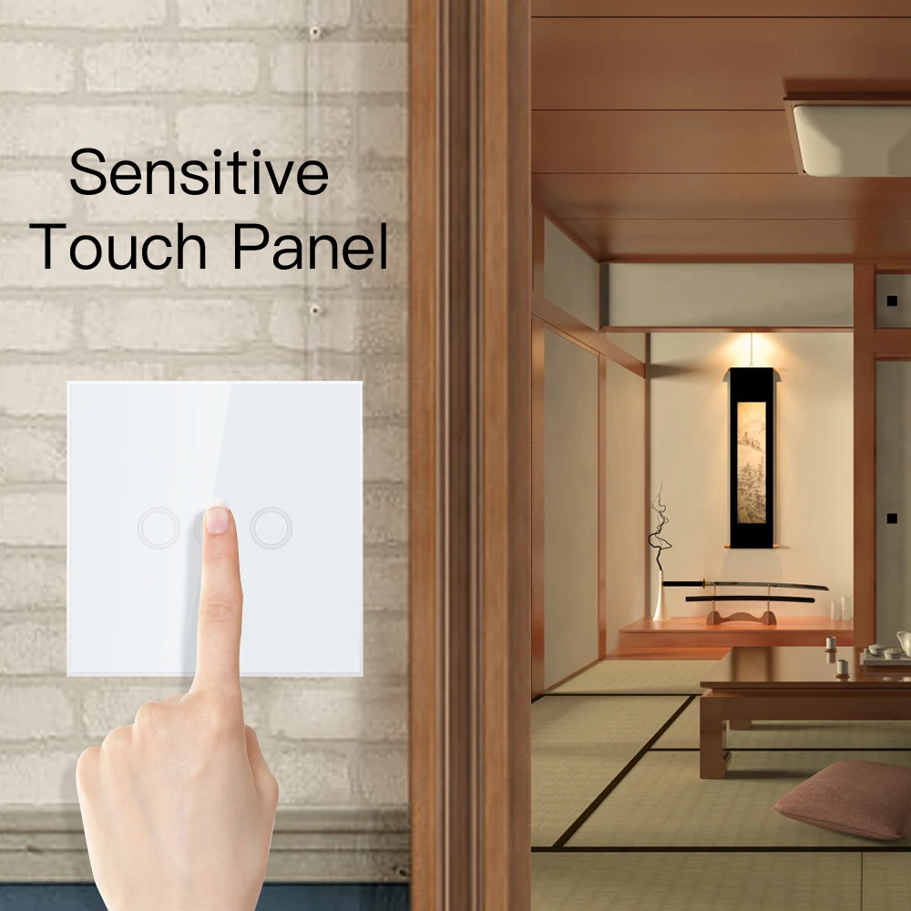 NEO COOLCAM 3CH Z-wave Plus Wall Light Switch 3 Gang Home Automation Wall Light Switch Touch Control EU 868.4MHZ