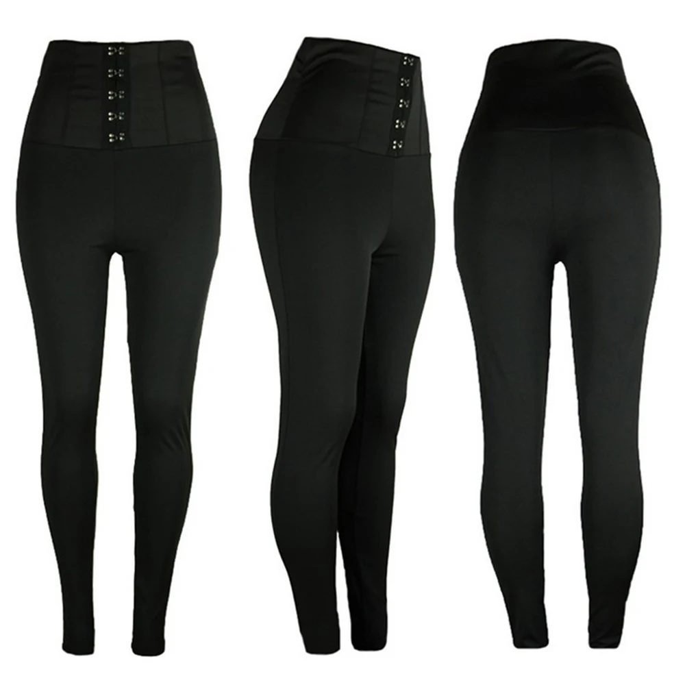 Mallas ajustadas con tirantes cruzados de cintura alta para mujer, Leggings de Fitness, corsé negro, pantalones de lápiz Sexy, moda urbana