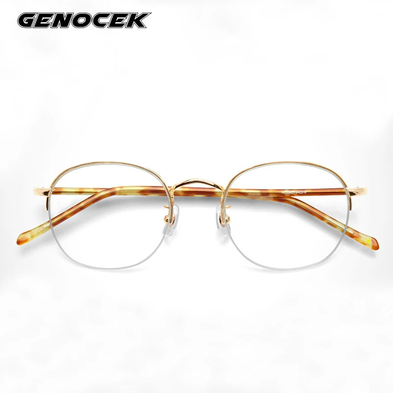 

Vintage Alloy Glasses Frame Women 2020 New Half Frame Round Optical Myopia Prescription Eyeglasses Frame Lady Ultralight Eyewear