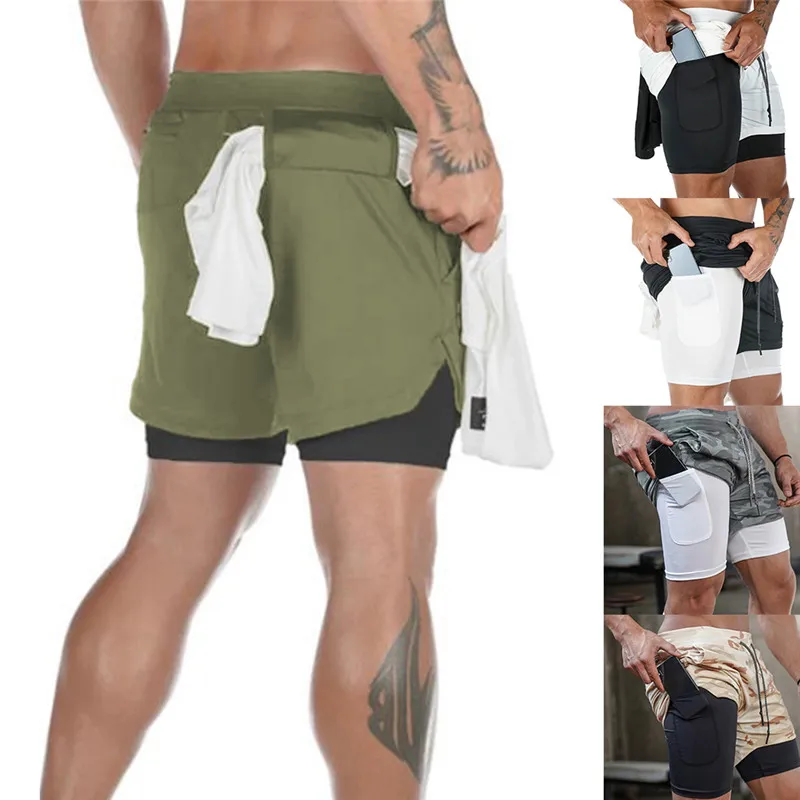 2020 Summer Running Shorts Men 2 in 1 Sports Jogging Fitness Shorts Training Quick Dry Mens Gym Men Shorts Sport Gym Short Pants 2020 Summer Running Shorts Men 2 in 1 Sports Jogging Fitness Shorts Training Quick Dry Mens Gym Men Shorts Sport Gym Short Pants