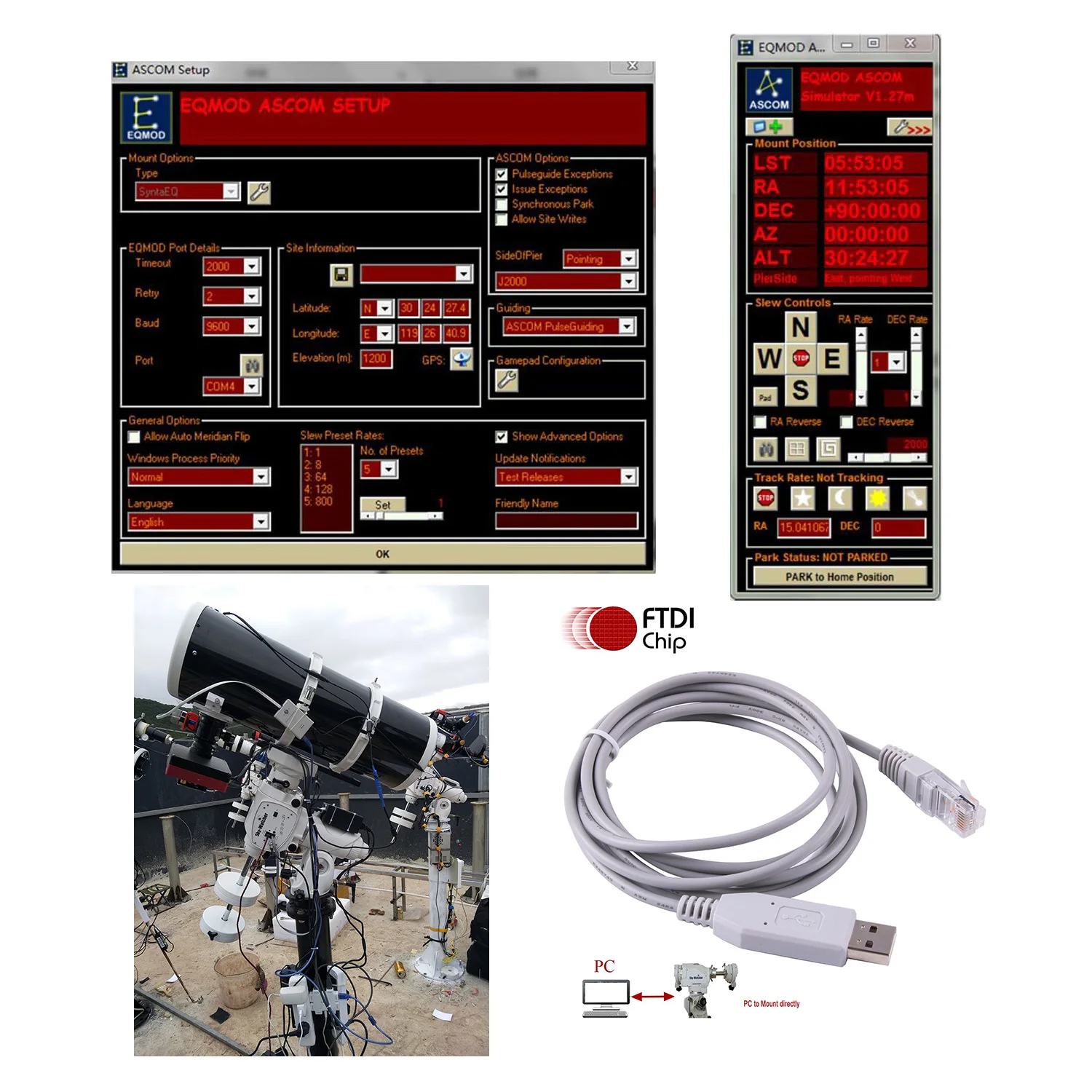 Accessories 16ft/500cm, Synscan Hand Control to PC FTDI Telescopes
