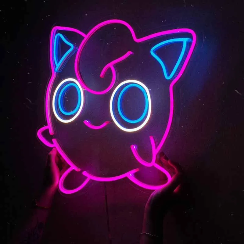 Custom led Jigli.puff japanese anime flexible Neon Night Light Sign indoor Home Bar Wall Bedroom Decoration Happy Birthday | Дом и сад