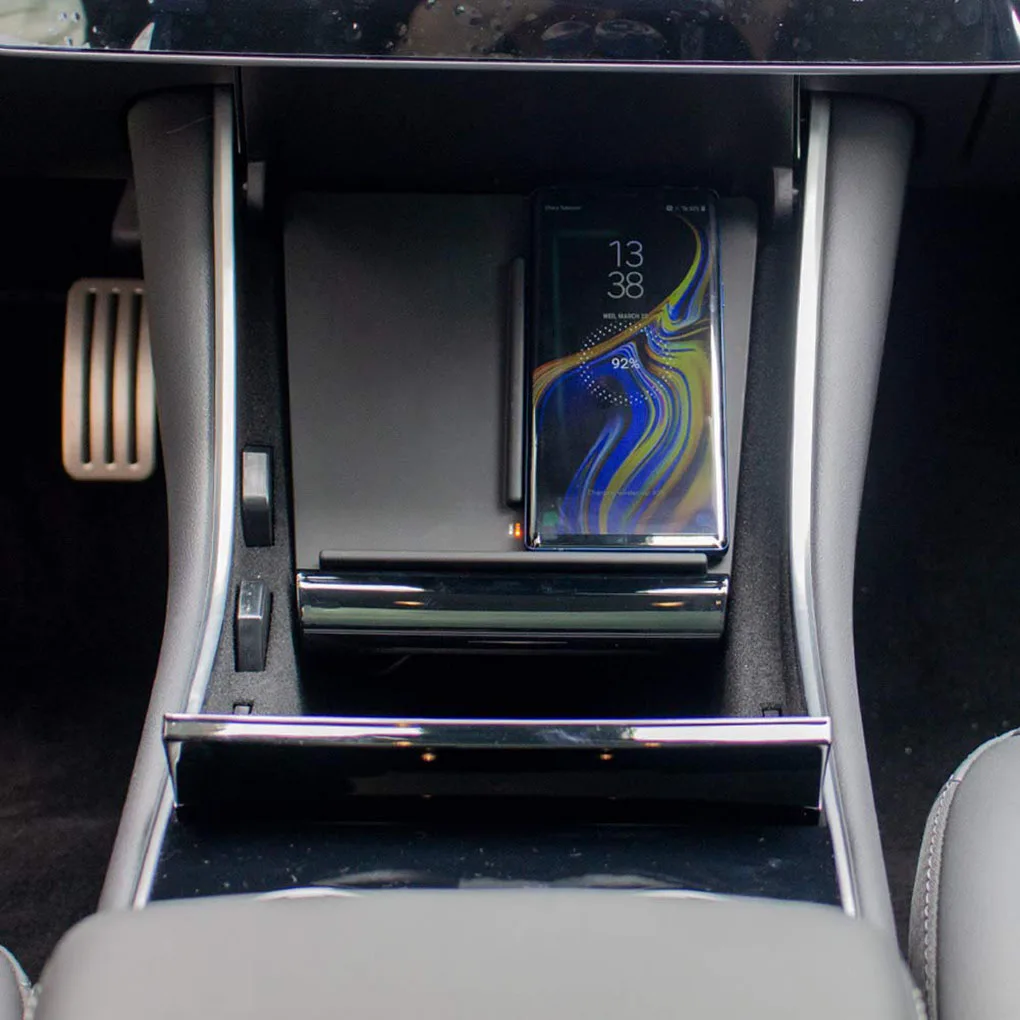 IMice Замена для Tesla Модель-3 Беспроводное зарядное устройство центральной консоли зарядная площадка для двух телефонов зарядная док-станция