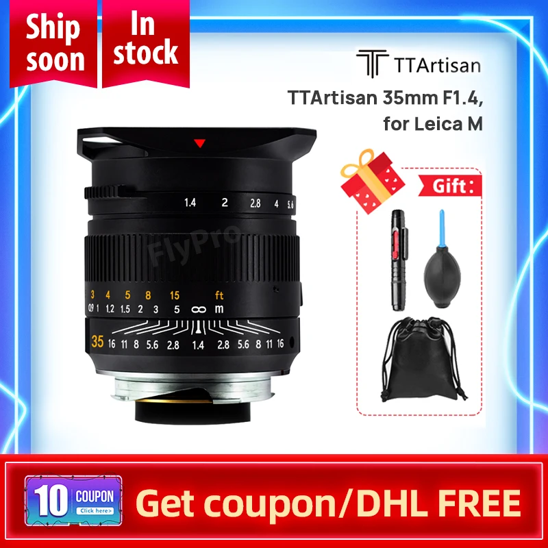 Объектив для камеры TTArtisan 35 мм F1.4 Full Fame объектив Leica M Mount s Like M240 M3 M6 M7 M8 M9 M9p