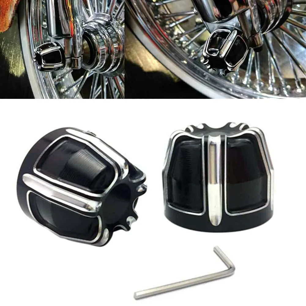 Aluminum Front Axle Nut Cover Cap Bolt Kit For Harley For Sportster Xl