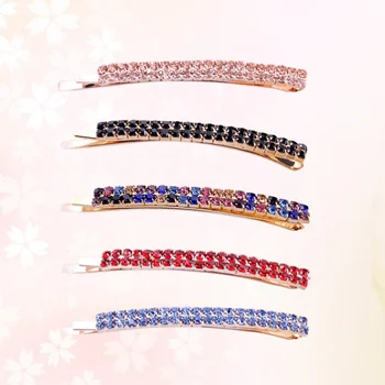 

10 Pcs Pearl Drill Hair Clips Short Barrettes Bobby Pin Hair Pins for Ladies and Girls (Black, Bright red, Champagne, Light Blue