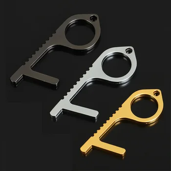 

10pcs/lot Hygiene Hand Antimicrobial EDC Door Opener Press Elevator Tool Door Handles Contactless Hygiene Key Chain