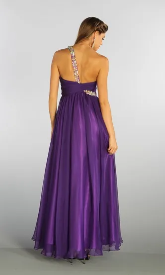 Фиолетовое Пышное Платье для женщин на одно плечо vestido de noiva длинное платье с кристаллами для выпускного вечера, платья подружки невесты