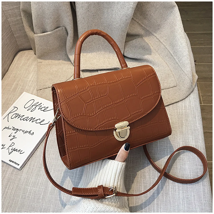 Bolsa Feminina модная сумка из аллигатора с ручкой сверху Дизайнерская Женская мини-сумка через плечо сумки через плечо для женщин Sac - Цвет: brown