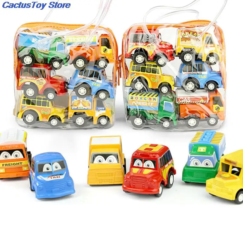 6pcs Pull Back Car Toys Mobile Machinery Shop Construction Vehicle Fire Truck Taxi Model Baby Mini Cars Gift Children | Игрушки и хобби