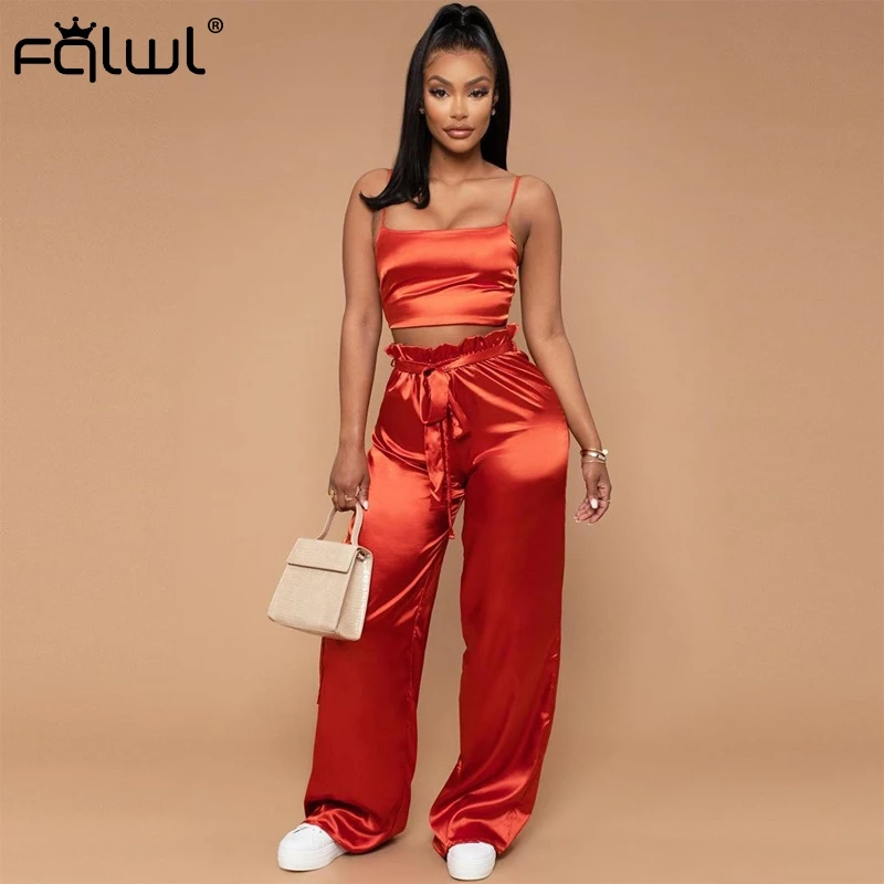 FQLWL сексуальный клубный наряд комплект из 2 предметов женский костюм красный