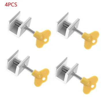 

4 Sets Single-Lock Door Window Sliding Security Locks Adjustable Sliding Window Locks Window Door Frame Security Locks with Key