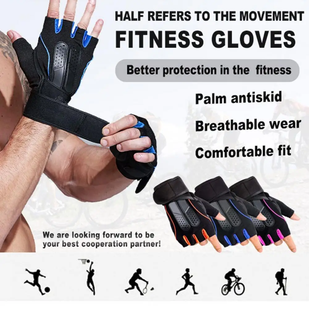 1 Pair Fitness Gloves Anti-Slip Strength Training Half Finger Outdoor Weightlifting Sports Training Gloves for Men and Women