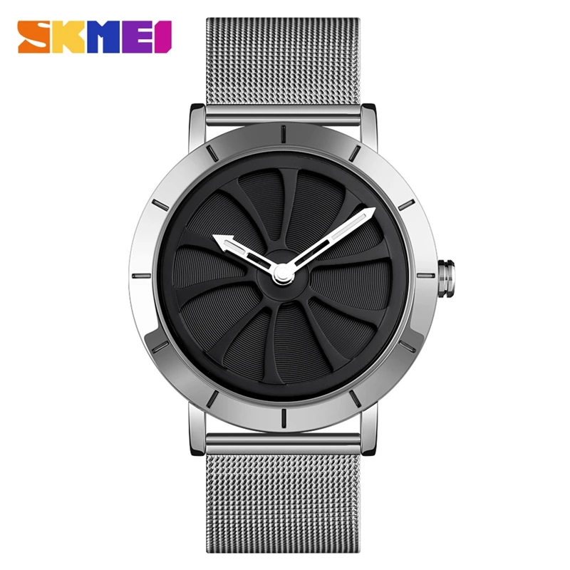 Silver Black SKMEI часы, кварцевые мужские наручные часы, модные повседневные розовые золотые часы, браслет из нержавеющей стали, Reloj Hombre часы, мужские, новинка 9204 - Цвет: Silver Black