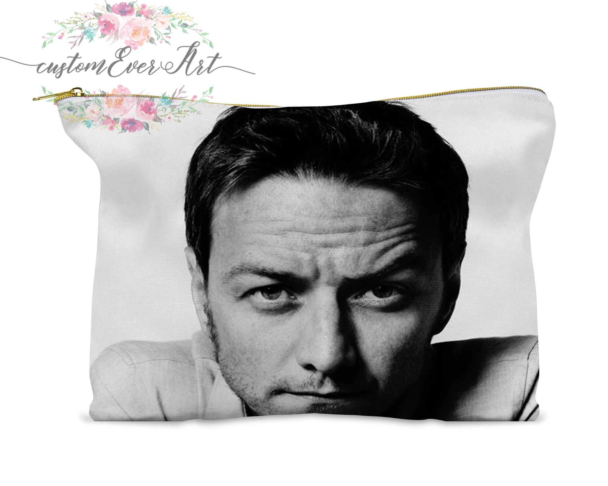 

James McAvoy cosmetic bag personalized small makeup bag funny makeup organizer toiletry bag zipper pouch