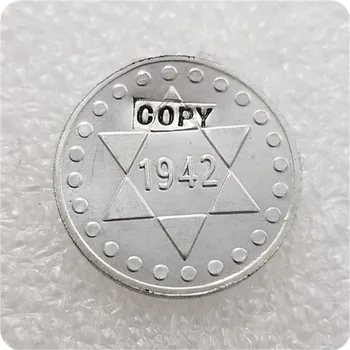 1942 Польша 5 Pfennig Лодзь геттоалюминиево-магниевая Монета КОПИЯ