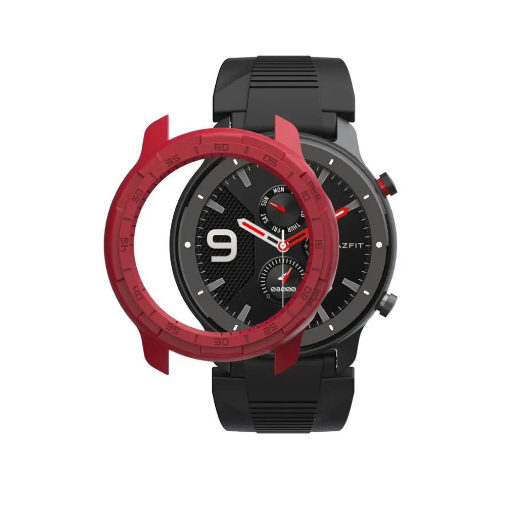 SIKAI Смарт аксессуары чехол для Xiaomi Huami AMAZFIT GTR 47 мм Замена PC часы чехол оболочка Рамка протектор - Цвет: Red case