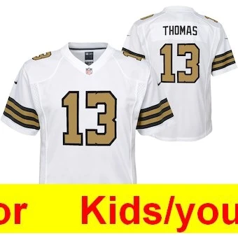 Молодежная игра в Орлеан Элвин Камара Drew Brees Marshon Lattimore Майкл Томас Марк Инграм цветные спортивные футболки - Цвет: Серебристый