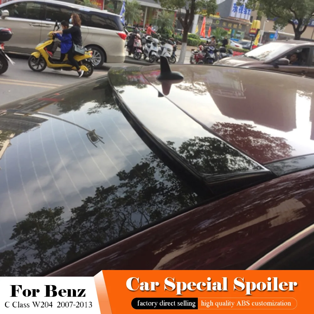 

For Benz C Class W204 Roof Spoiler ABS Material Roof Wing Lip Top Spoiler For Benz W204 C180 C200 C260 C280 C300 C74 White Spoiler