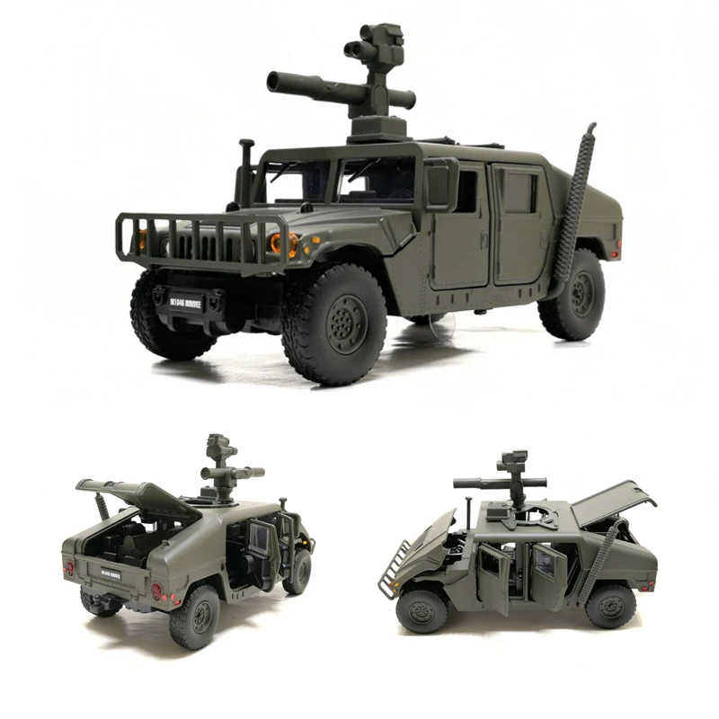 

1/32 Scale U.S Armed Forces Hummer H1 SUV Model Toys Sound Light Diecast Metal Pull Back Car Military Model Toy For Kids Gift