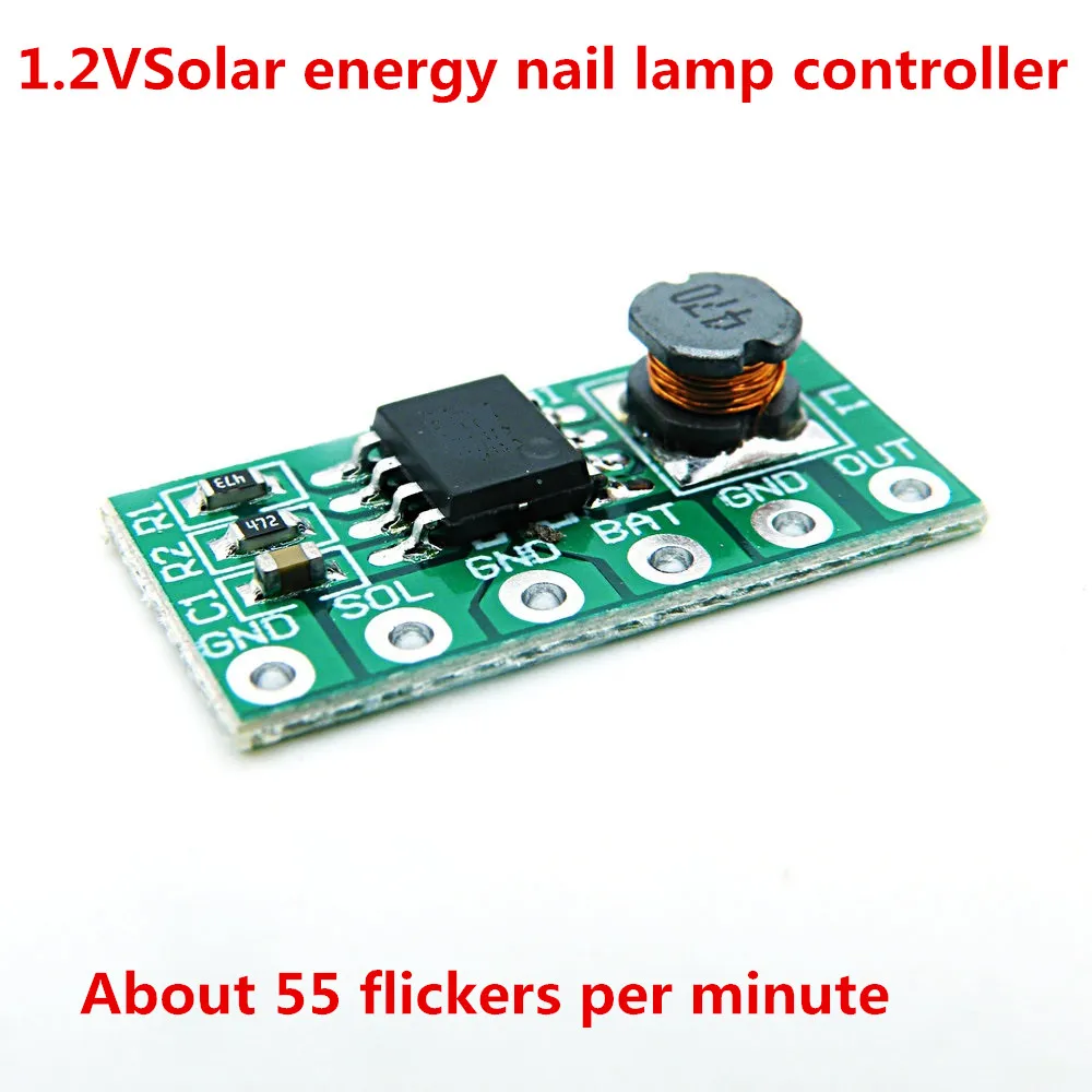 Солнечный контроллер ногтей. 1,2 в Солнечный контроллер сцинтилляционной лампы для ногтей. Контроллер светофора Предупреждение солнечных батареях