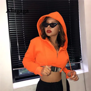 

2019 Autumn Casual Hooded Sweatshirt Girls Fashion Short Tops Sashes Buckle High Waist Women Sweatshirt Pullover Female Blusas