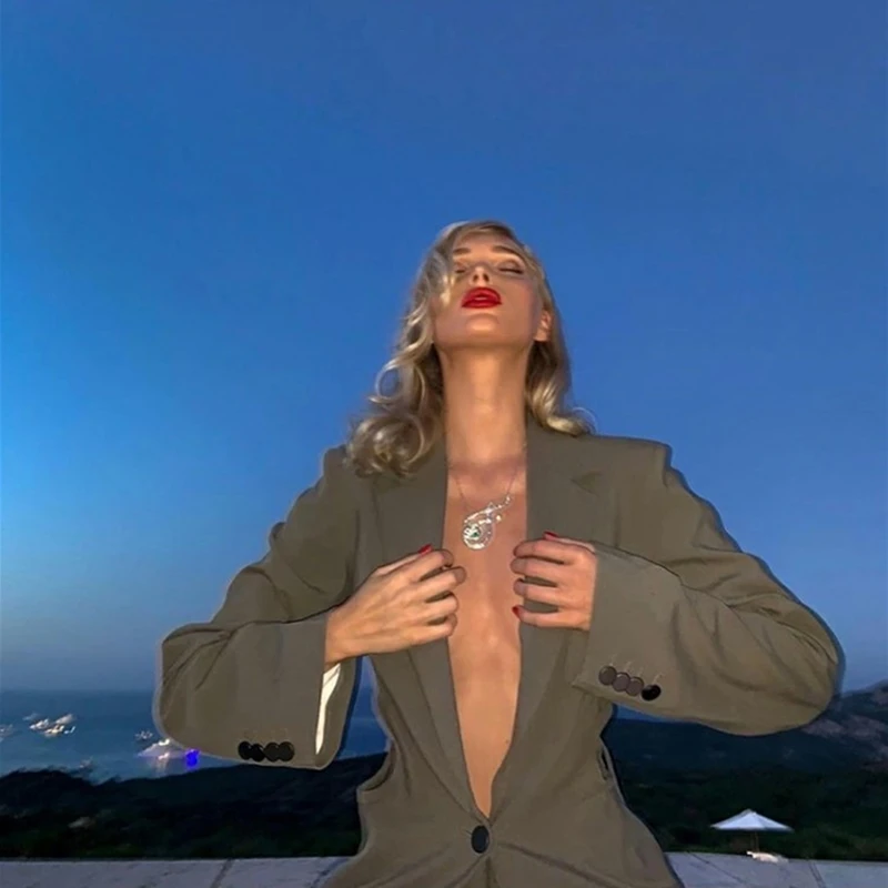 Elsa Hosk серый костюм для женщин, новинка, линия стильных классических брюк, два предмета, Женский офисный костюм, блейзер, Женский деловой костюм