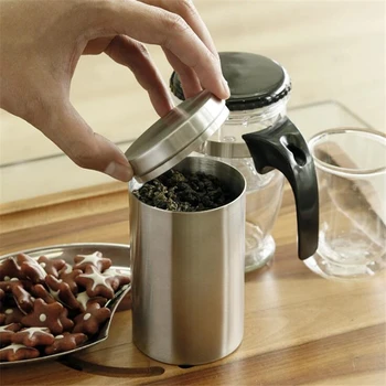

Tea Caddy Mini Stainless Steel Storage Boxes Sealed Coffee Powder Cans Tea Leaves Container Portable Travel Tea Caddy Organizer