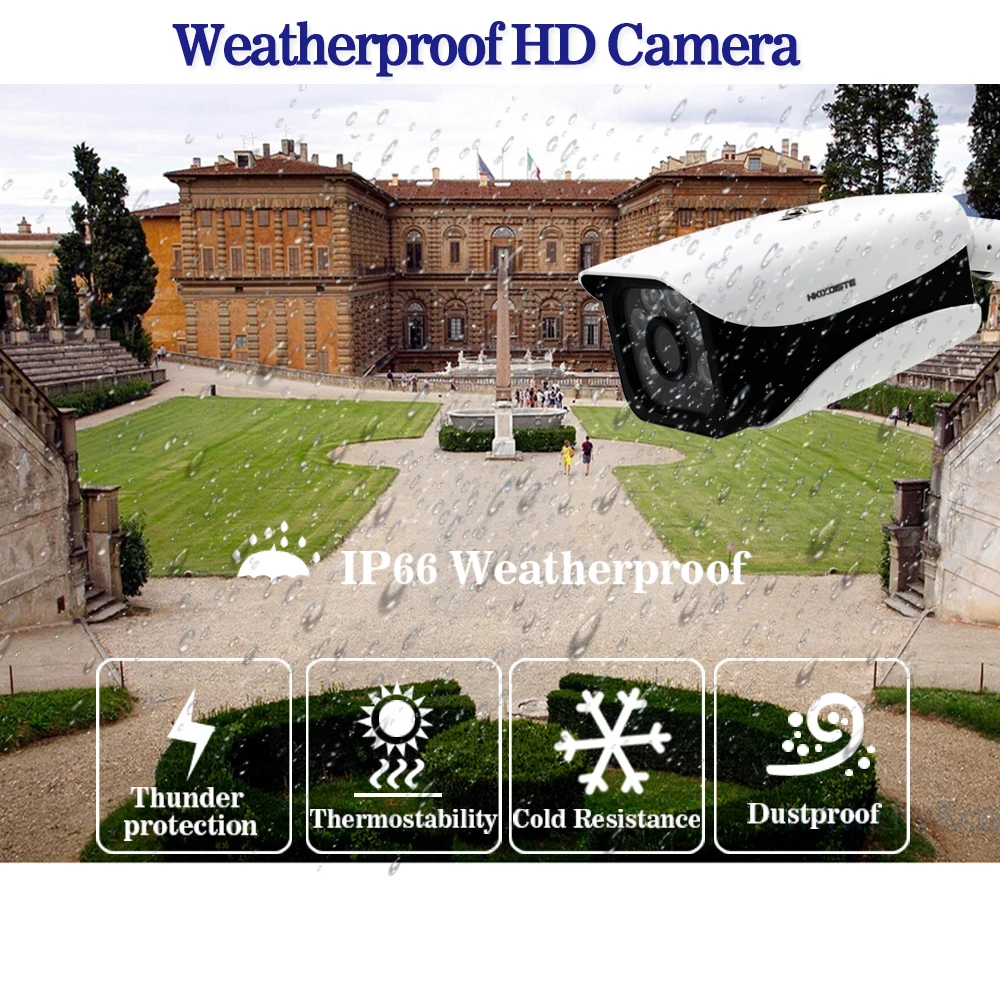 CCTV Full HD DVR 4 шт. 5MP уличная камера для наружного наблюдения, комплекты для безопасности 6 шт. Большой ИК светодиодный массив 40 м расстояние ночного видения