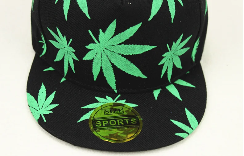 Новая мода вышивка лист белая кепка сорняки Snapback Головные уборы для мужчин и женщин хлопок хип-хоп облегающая Бейсболка подарок на день рождения