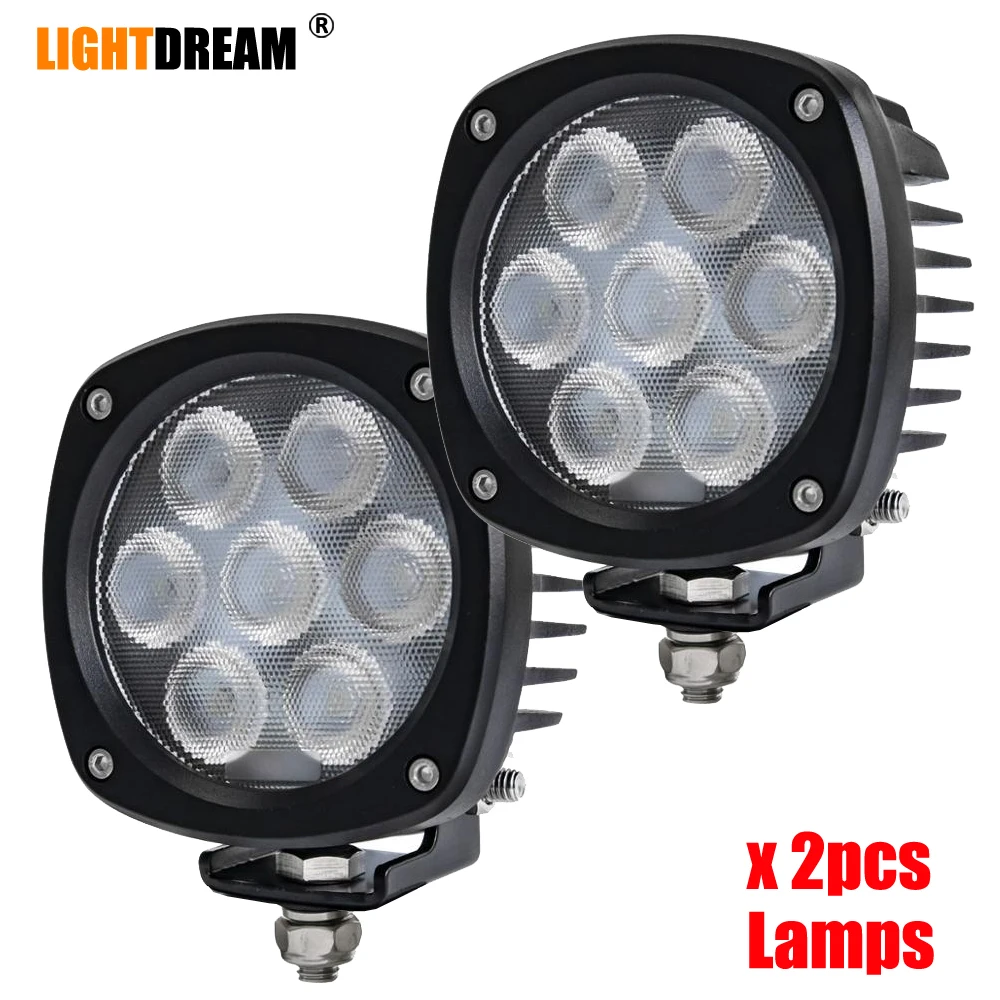 Feixe de Propagação Luzes de Condução para John Polegada Ip67 Super Bright Led Deere Dumper Articulado X2pcs – Lotes 4.25 x 35w 7leds
