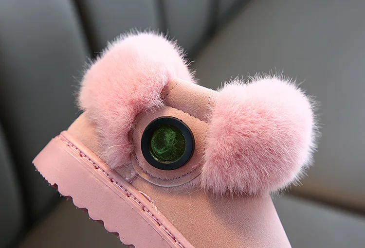 Winter Girls Snow Boots Infant Toddler Plush Boots Outdoor Warm Non-slip Baby Boots Soft Bottom Kids Cotton shoes