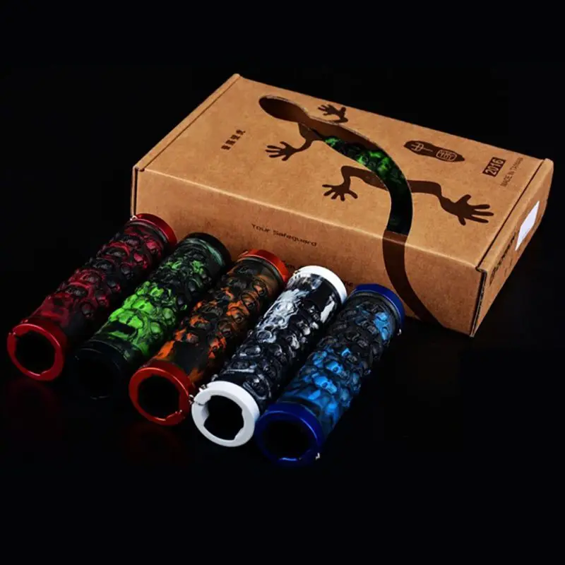 

Anti-slip Bicycle Grips Mountain Bike Bilateral Lock Fashion Hip-Hop Skull Pattern Road Bicycle Rubber Handlebar Grip 5 Colors