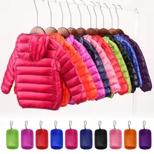 90% Duck Down Winter Down Jacket boy girl Child Kid Light Coat Hooded Thin Warm big boys Outerwears 2 4 6 8 10 12 14  Years