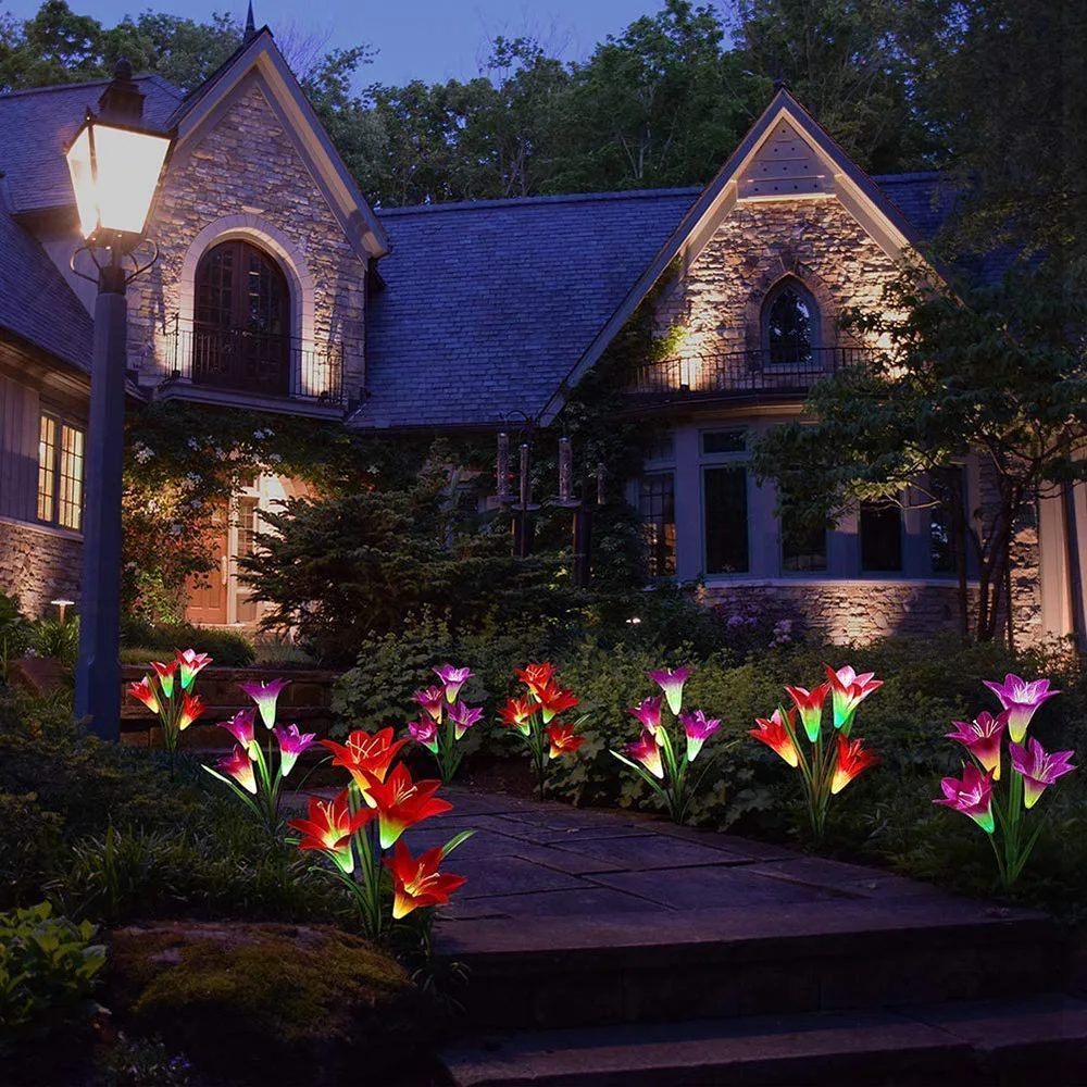 Color Lily Flower LED Solar Light