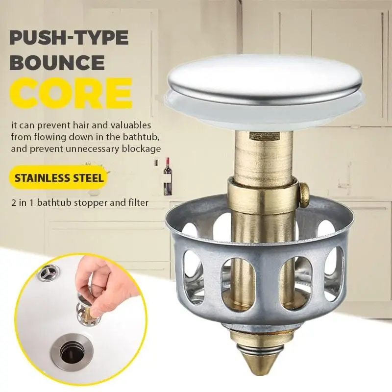 Basin Pop up Drain Filter Copper Bouncing Core Filter Cover Floor Drain Bathroom Plug Trap Hair Catcher Basin Faucet Accessorie|Kitchen Drains & Strainers| - AliExpress