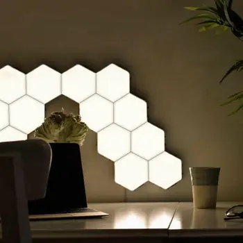 

3Pcs Touch Sensitive Interlligent Quanta Lamp AC 100-240V LED Hex Night Wall Light For Bedroom Living Room Decoration